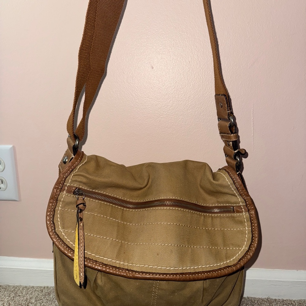Fossil Brown and Tan Satchel